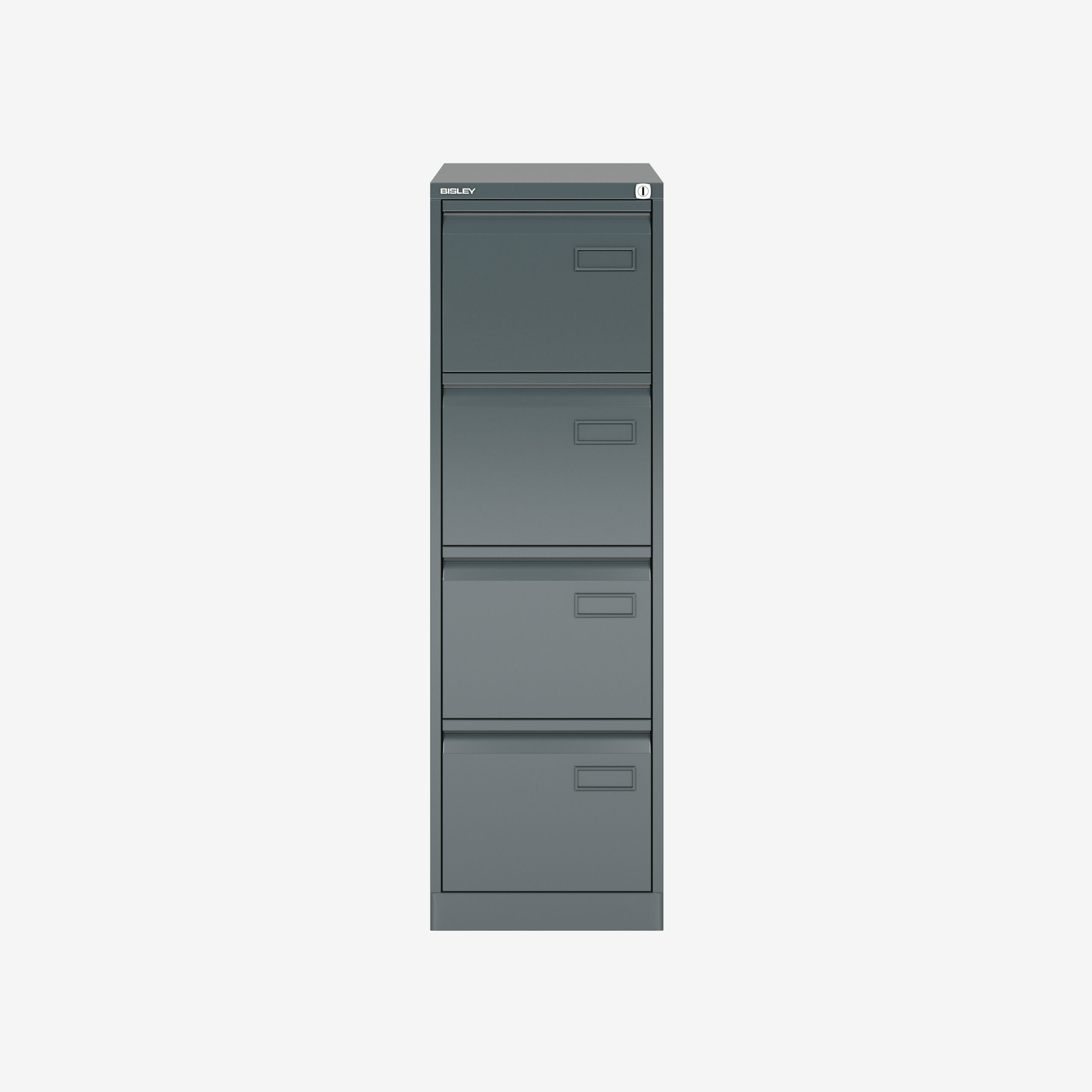 Bisley 4 Drawer Filing Cabinet for Workplaces in Anthracite Grey | Bisley Direct