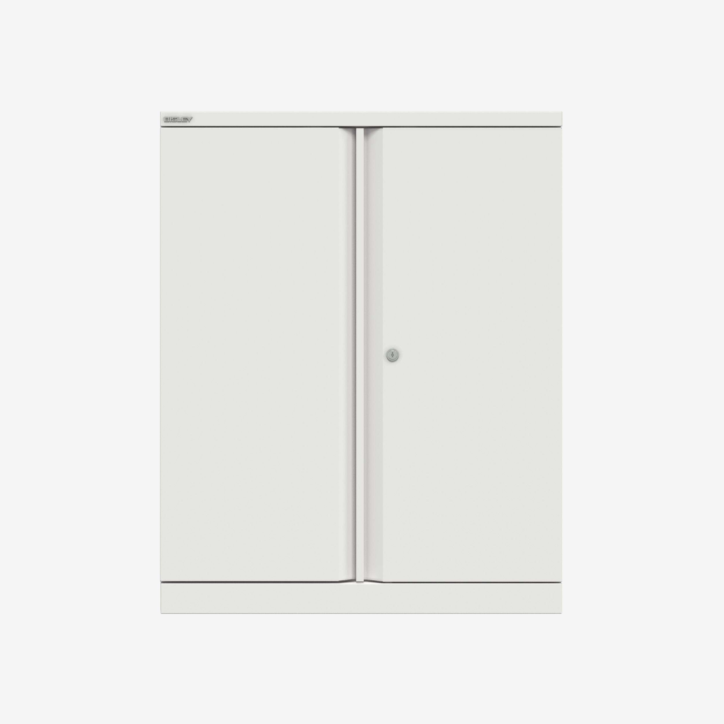 1000MM Wide Metal Lockable Cupboard in Traffic White | Bisley Direct
