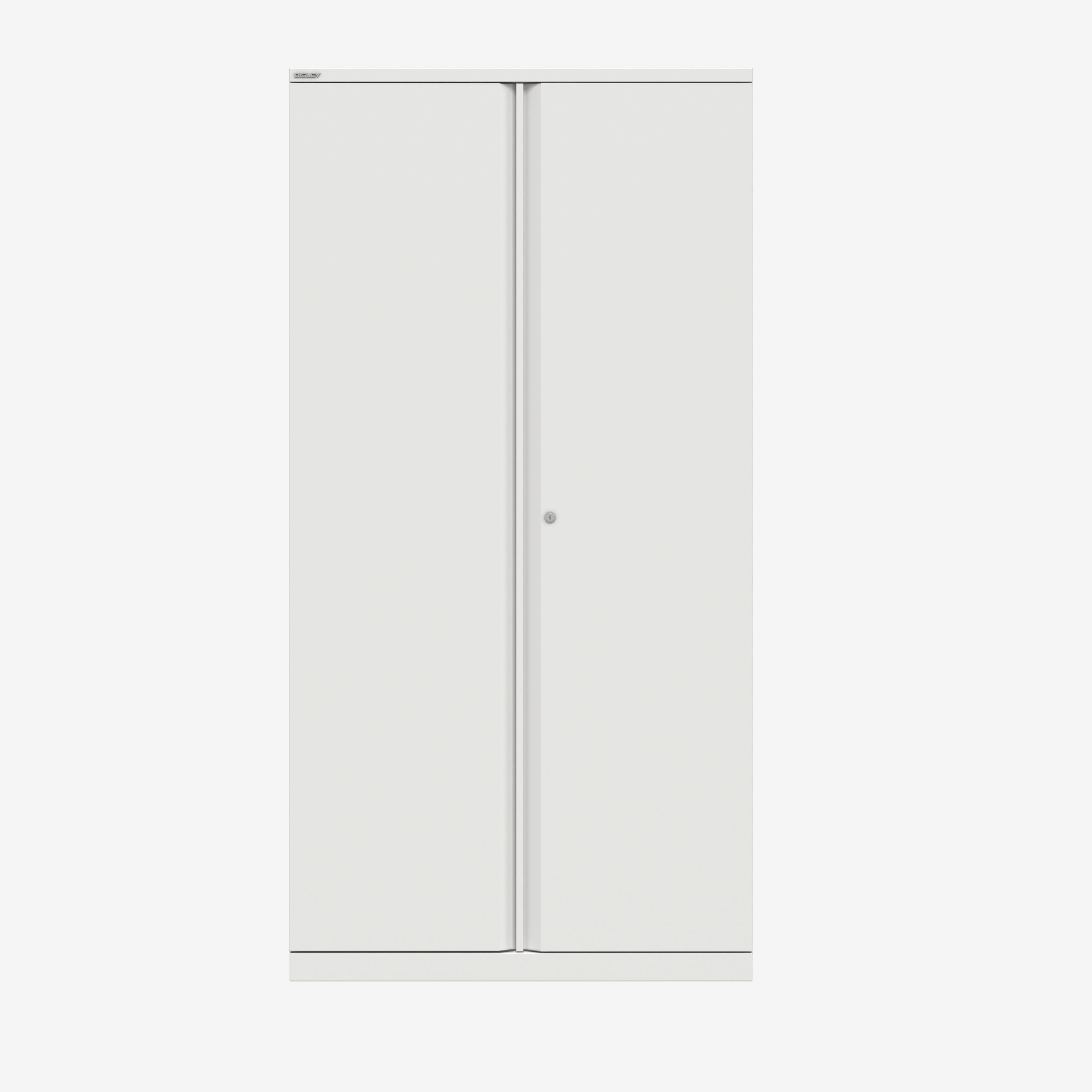 100MM Metal Lockable Cupboard in Traffic White | Tall Metal Office Cupboard
