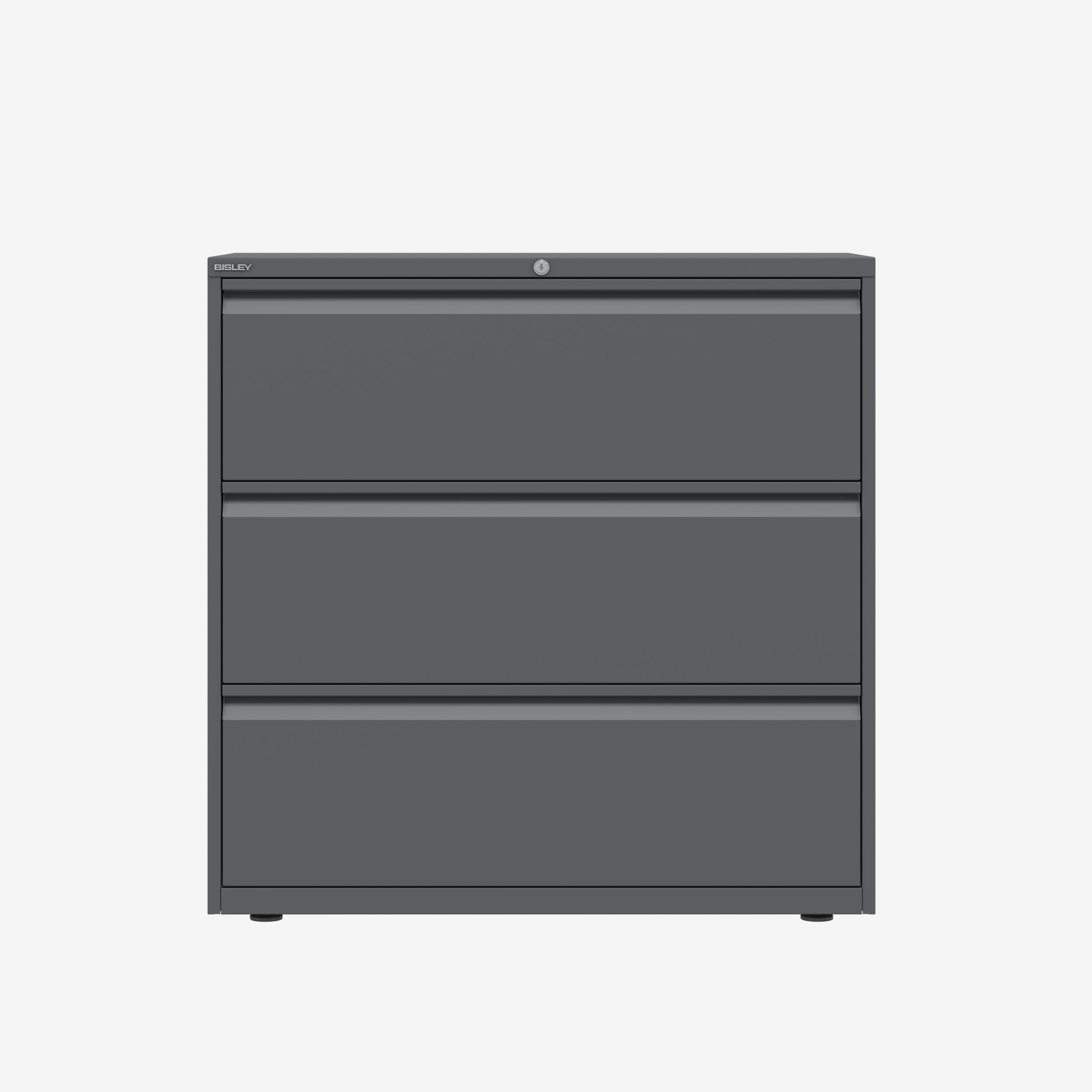 Bisley Wholesale 3 Drawer Side Filing Cabinet 1000MM in Anthracite Grey | Bisley Direct