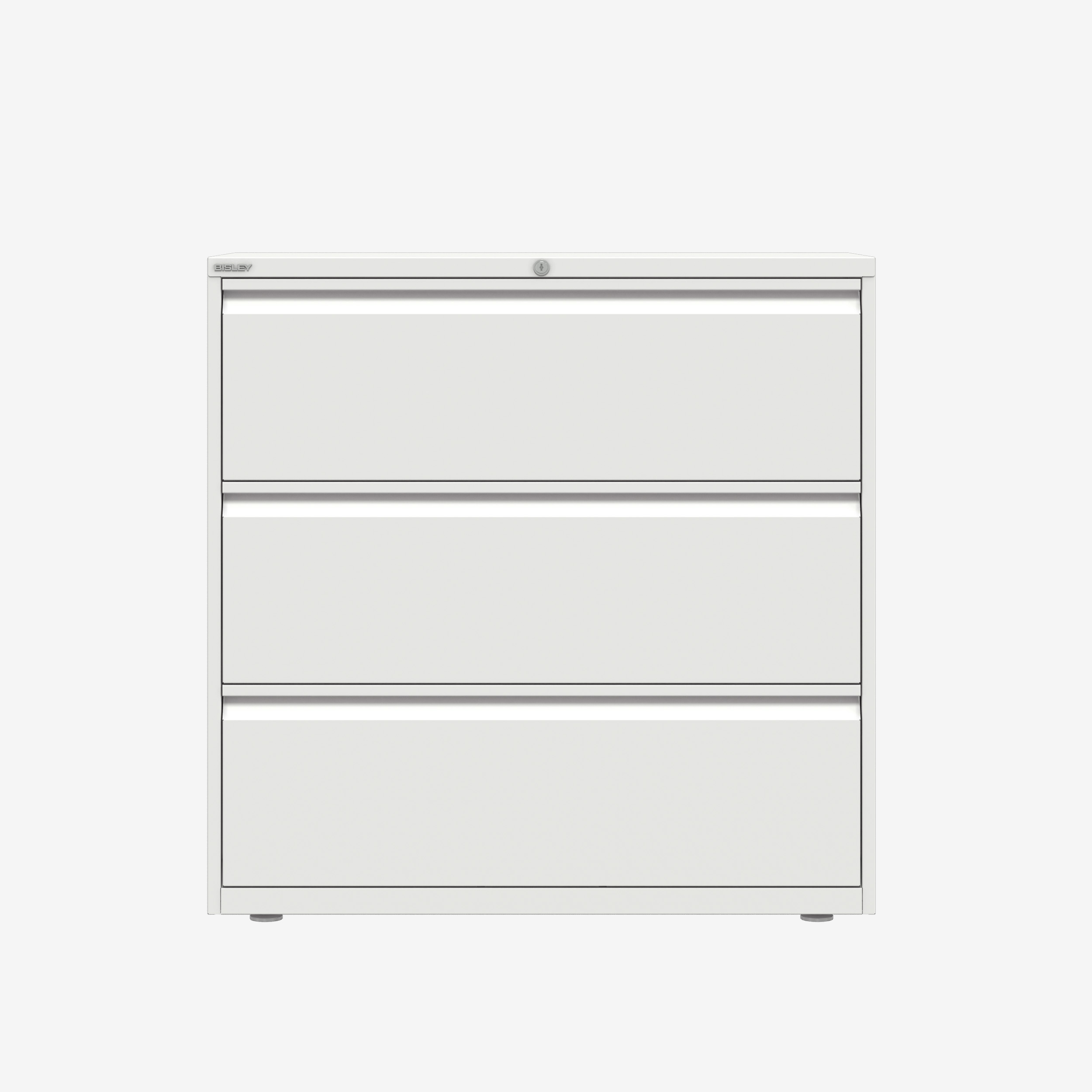 Bisley Wholesale 3 Drawer Side Filing Cabinet 1000MM in Traffic White | Bisley Direct