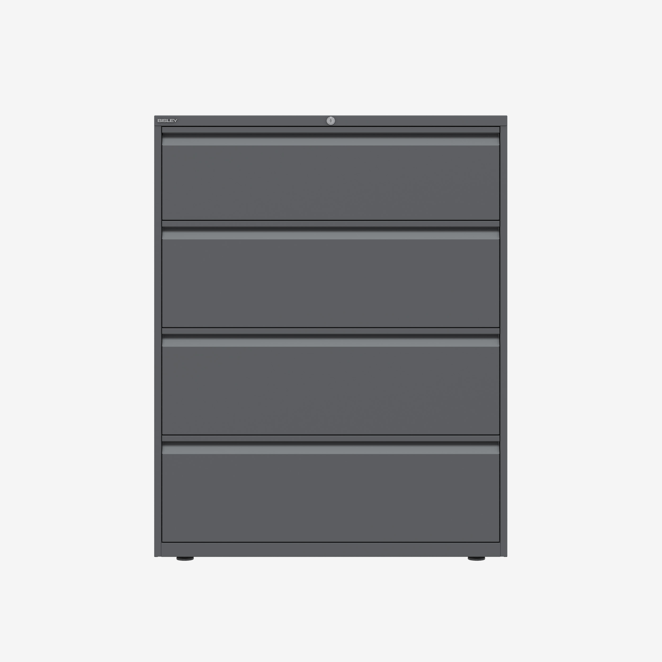 3 Drawer Side Filing Cabinet in Anthracite Grey | Wide Filing Cabinet | Bisley Direct