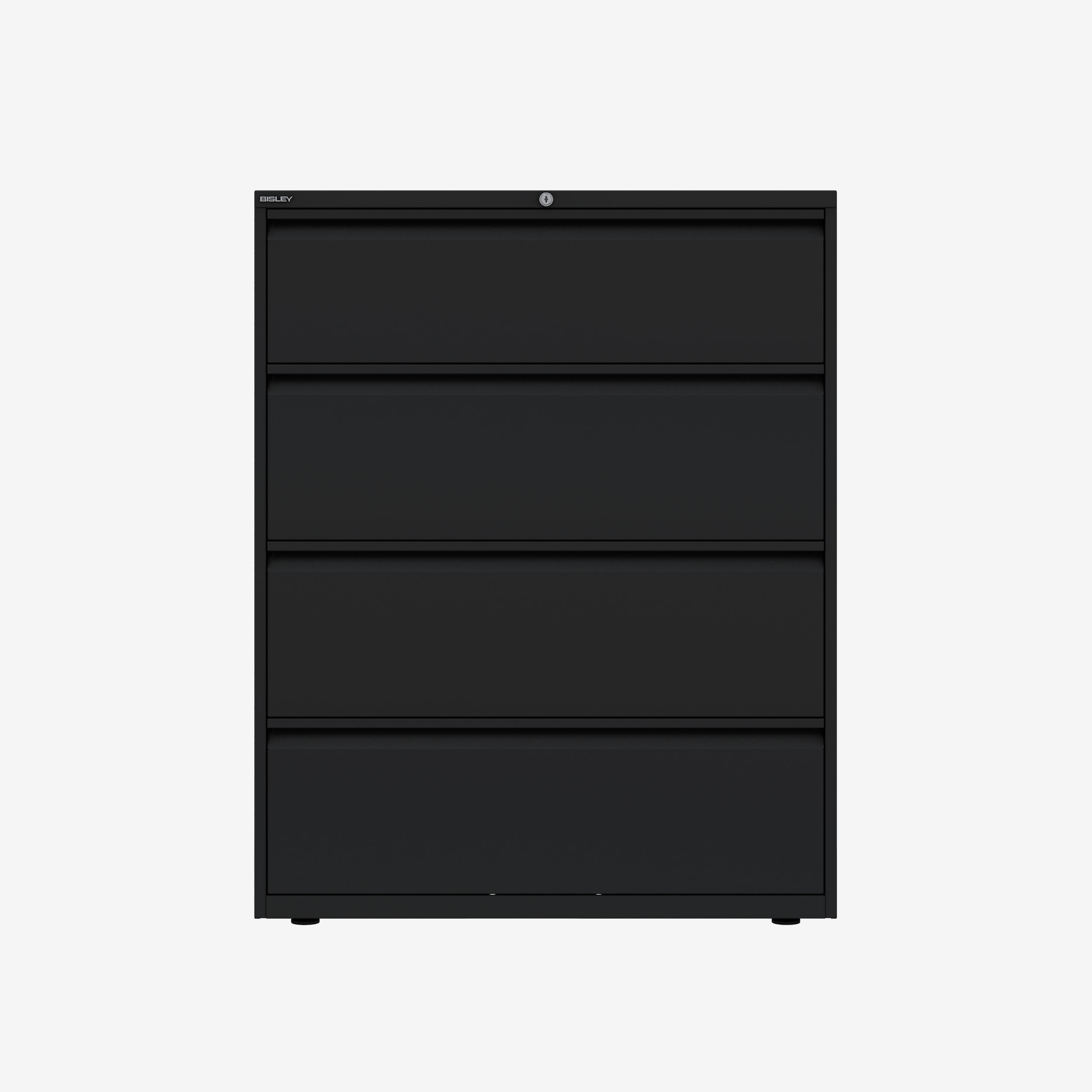 3 Drawer Side Filing Cabinet in Black | Wide Filing Cabinet | Bisley Direct