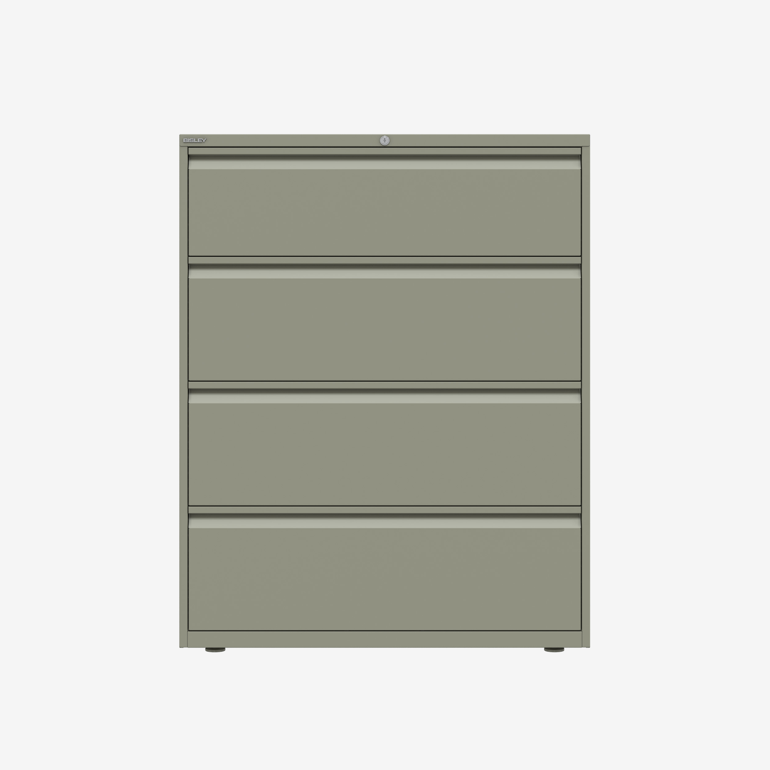 3 Drawer Side Filing Cabinet in Goose Grey | Wide Filing Cabinet | Bisley Direct