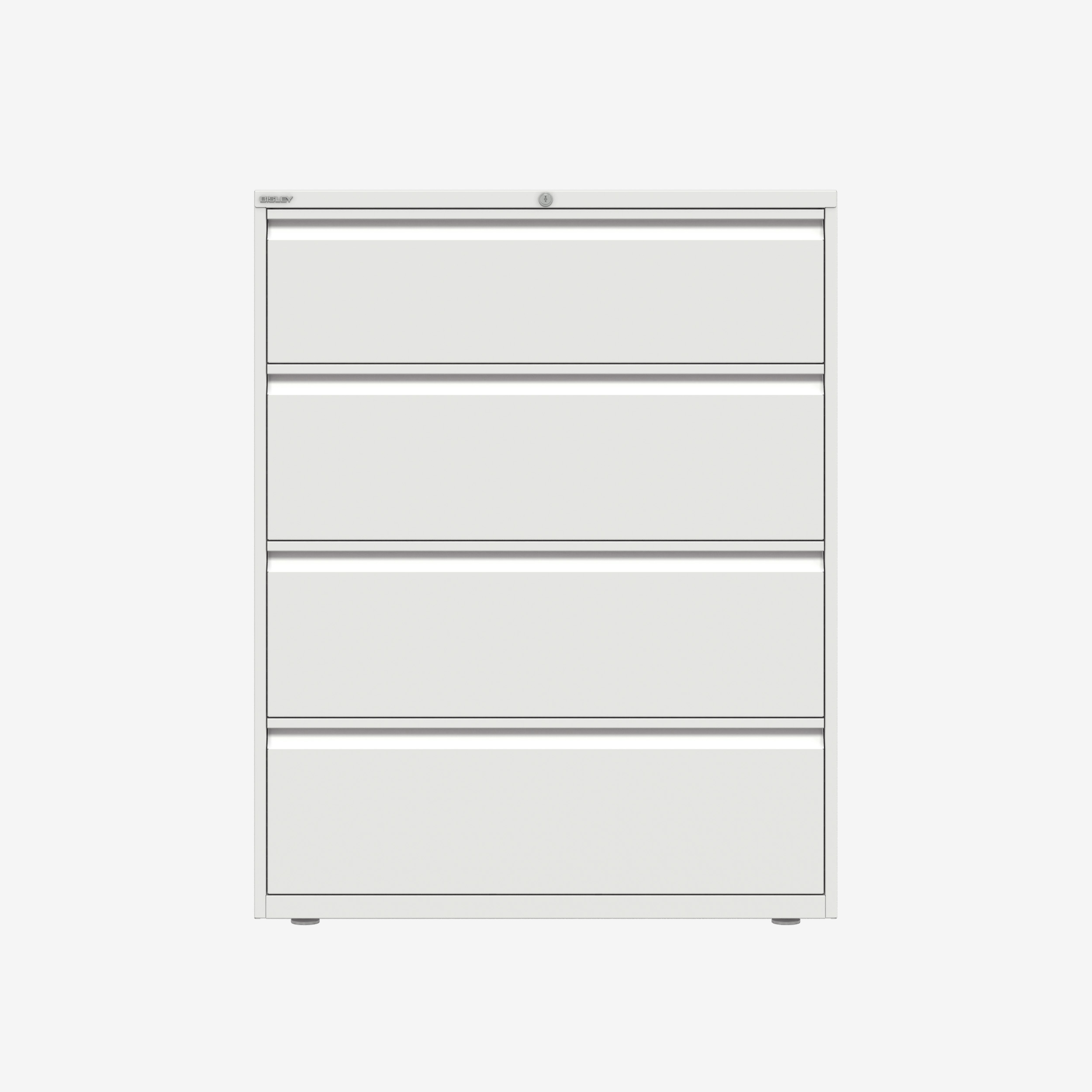 3 Drawer Side Filing Cabinet in Traffic White | Wide Filing Cabinet | Bisley Direct