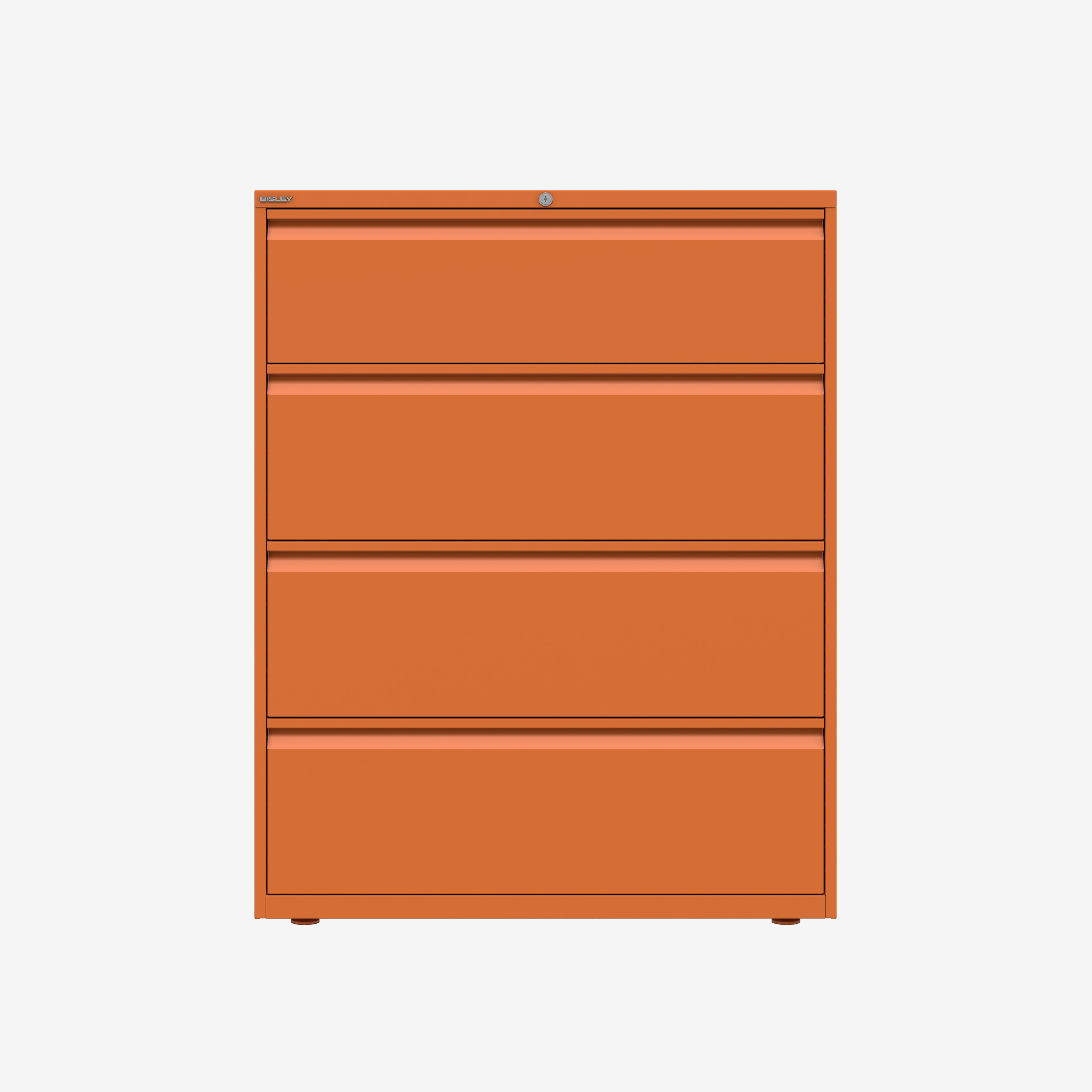 3 Drawer Side Filing Cabinet in Orange | Wide Filing Cabinet | Bisley Direct