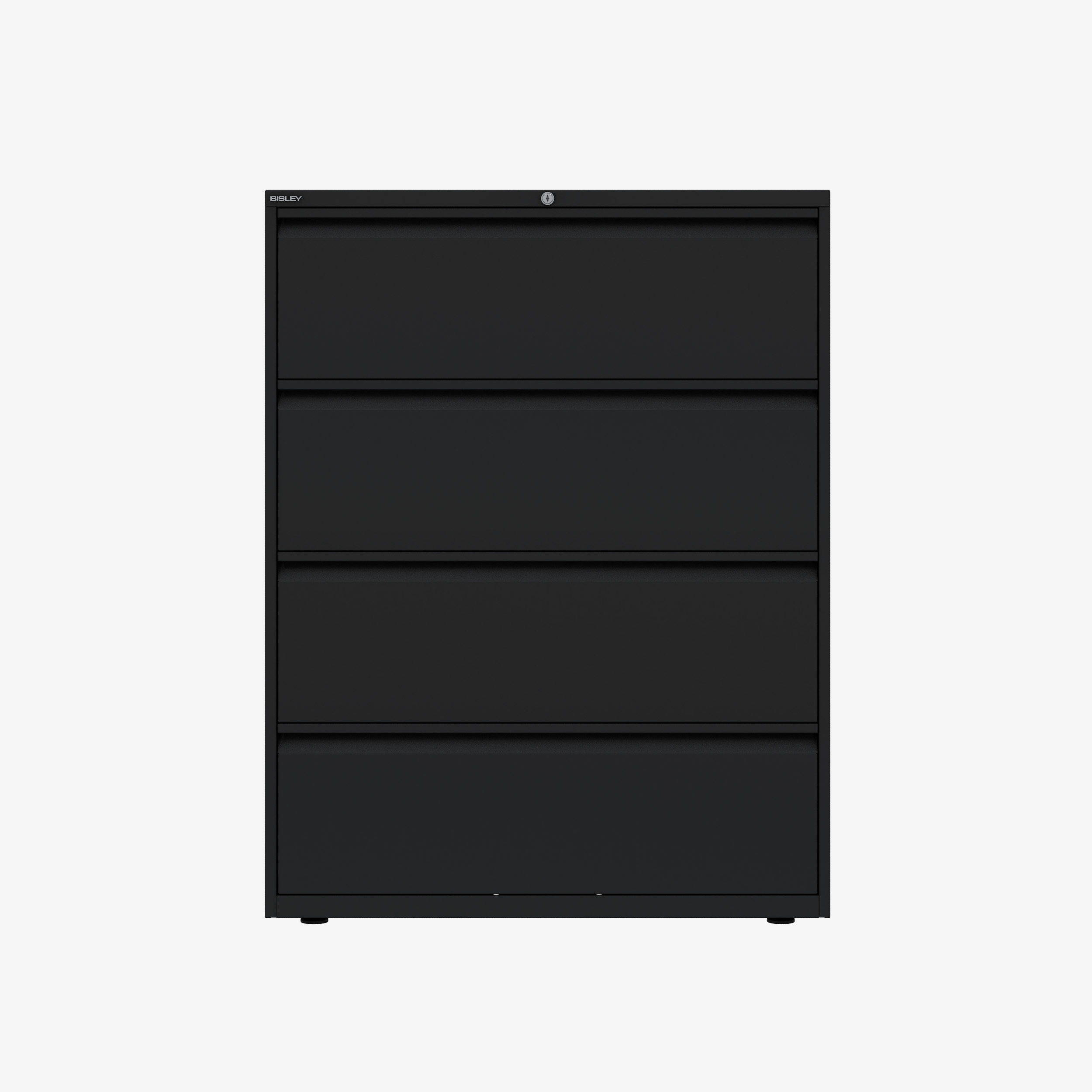 Wholesale Wide 4 Drawer Filing Cabinet in Black | Bisley Direct