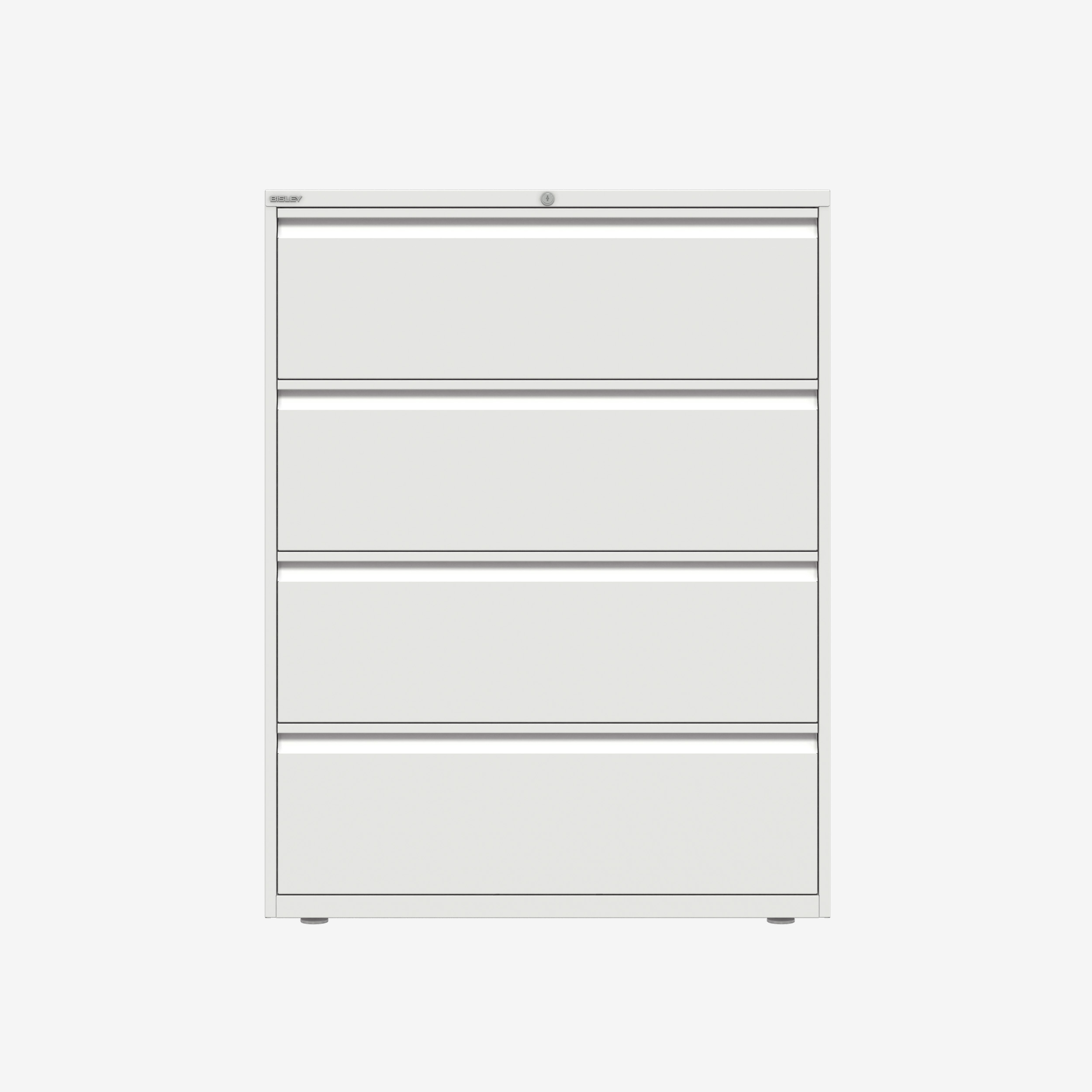 Wholesale Wide 4 Drawer Filing Cabinet in Traffic White | Bisley Direct