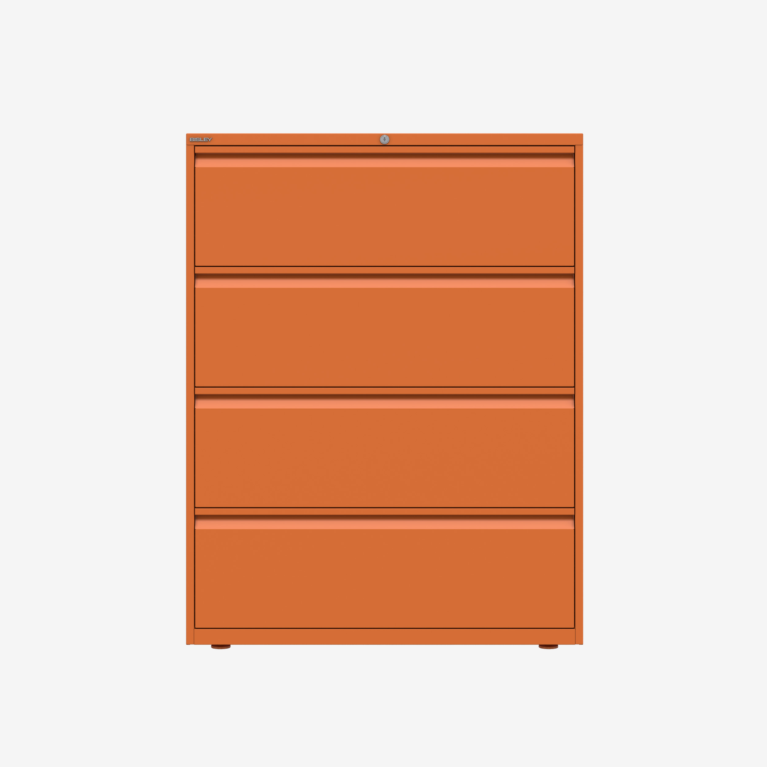 Wholesale Wide 4 Drawer Filing Cabinet in Orange | Bisley Direct