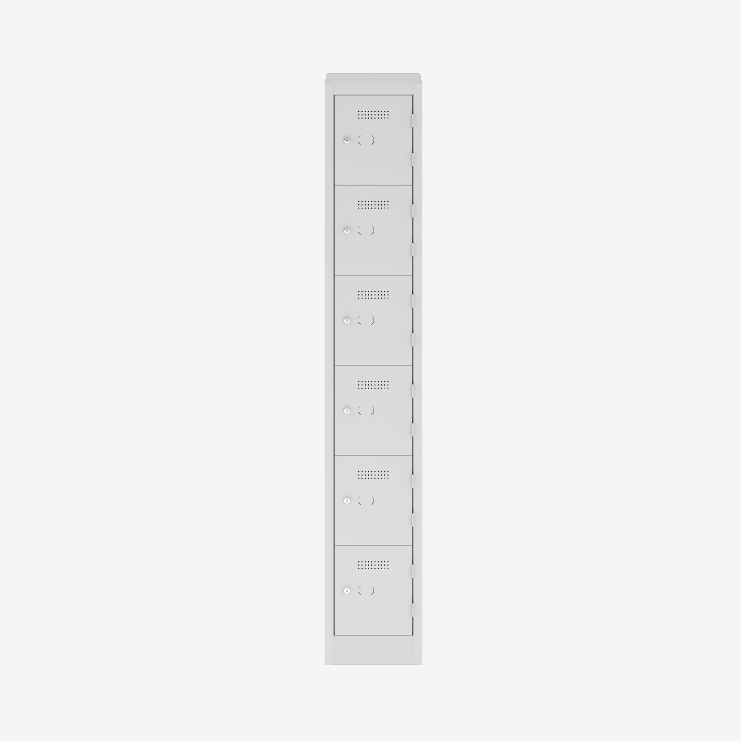 300mm Deep Six Door Locker in Light Grey | 6 Door Steel Locker