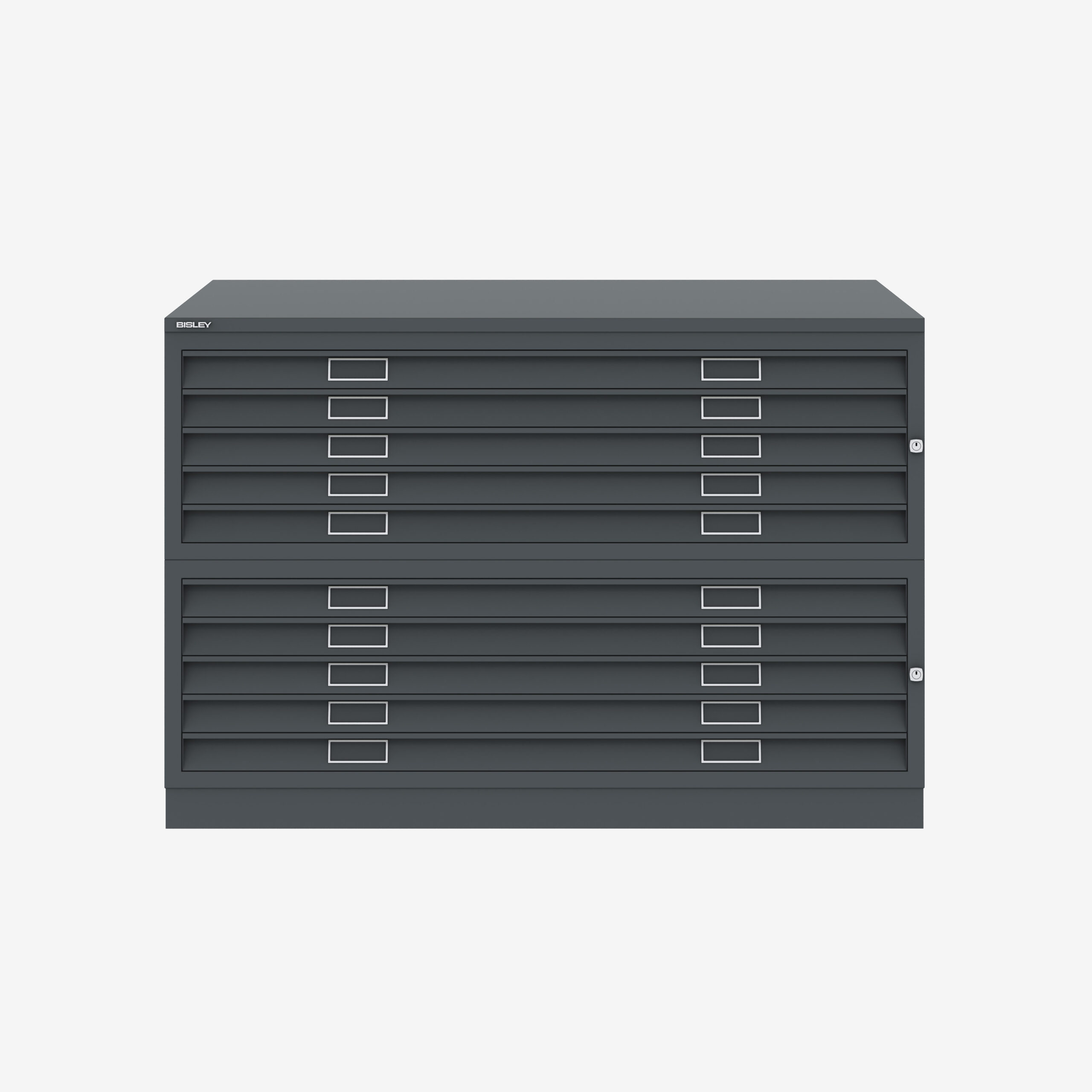 Bisley 10 Drawer Cabinet in Anthracite Grey | A0 Filing Cabinet | Bisley Direct