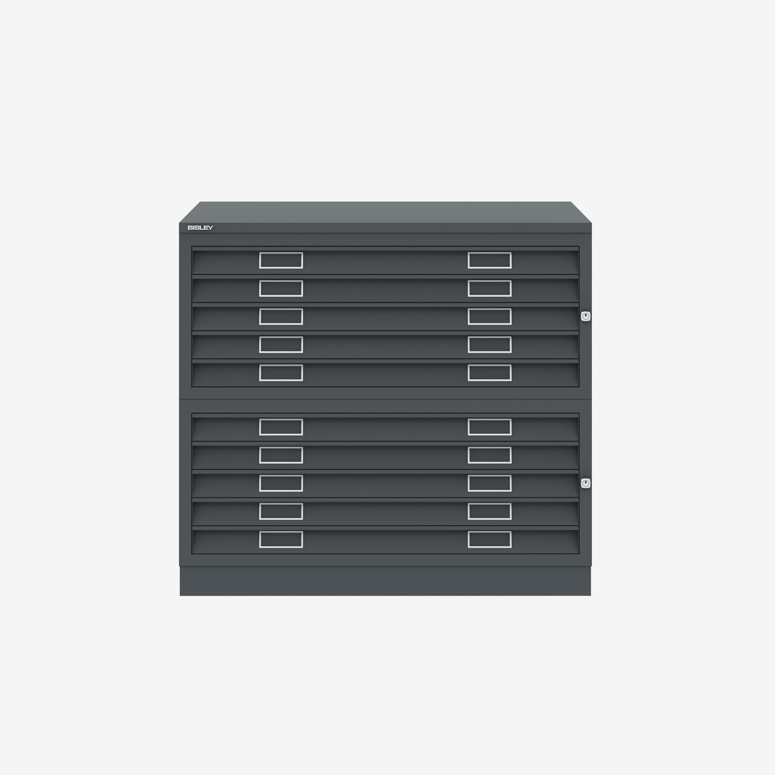 Bisley 10 Drawer Cabinet in Anthracite Grey | A1 Filing Cabinet | Bisley Direct
