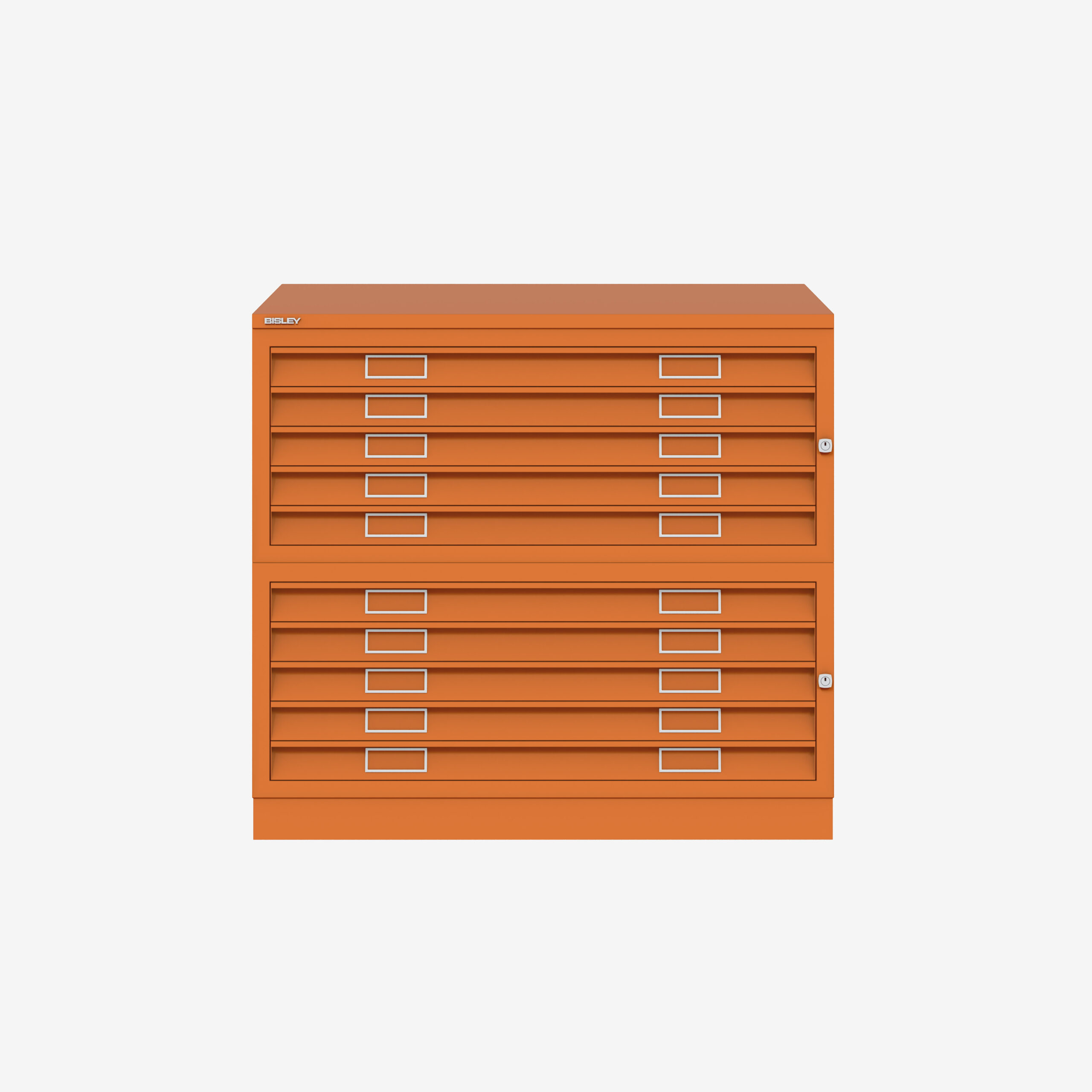 Bisley 10 Drawer Cabinet in Orange | A1 Filing Cabinet | Bisley Direct