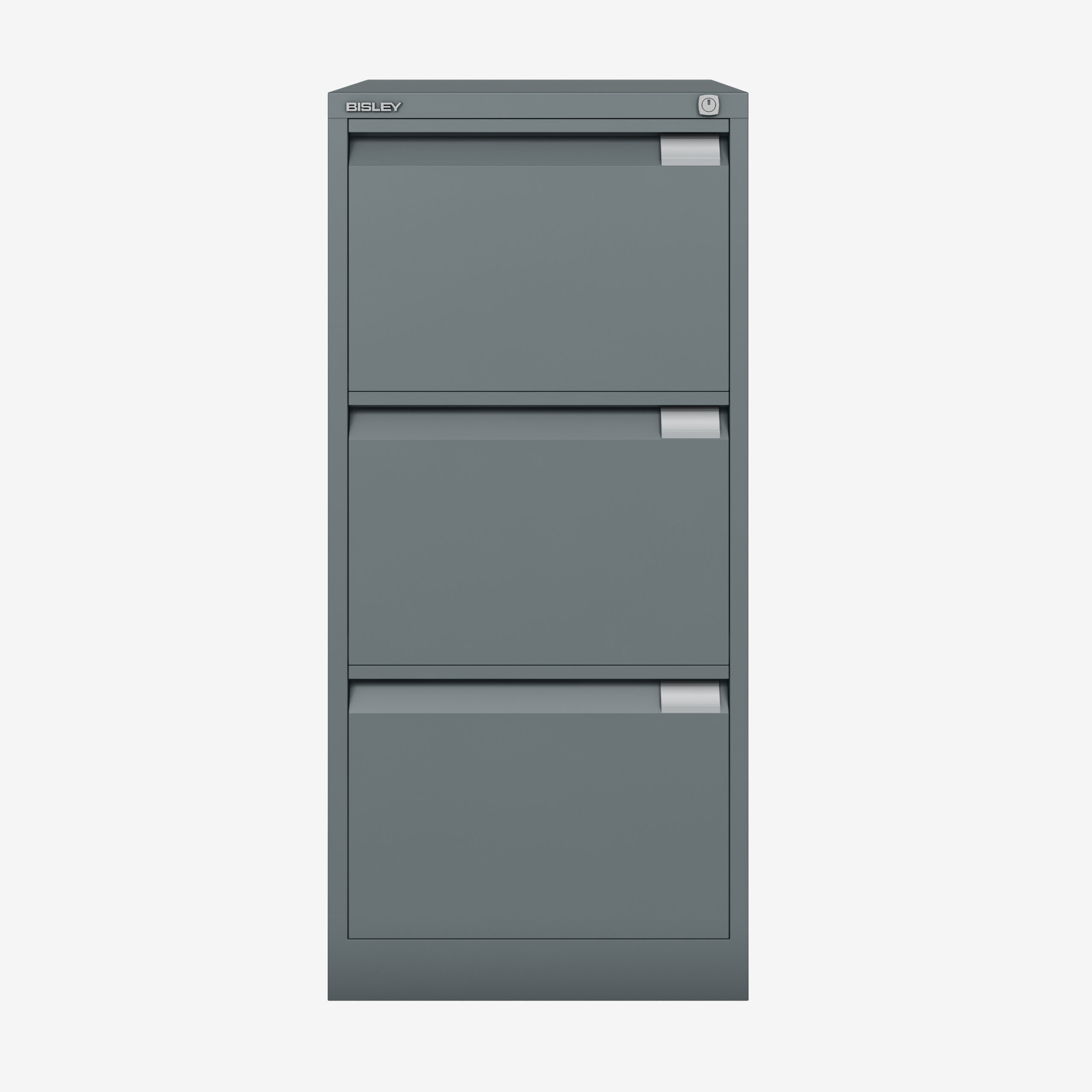 Bisley 3 Drawer Foolscap Filing Cabinet in Anthracite Grey | Bisley Direct