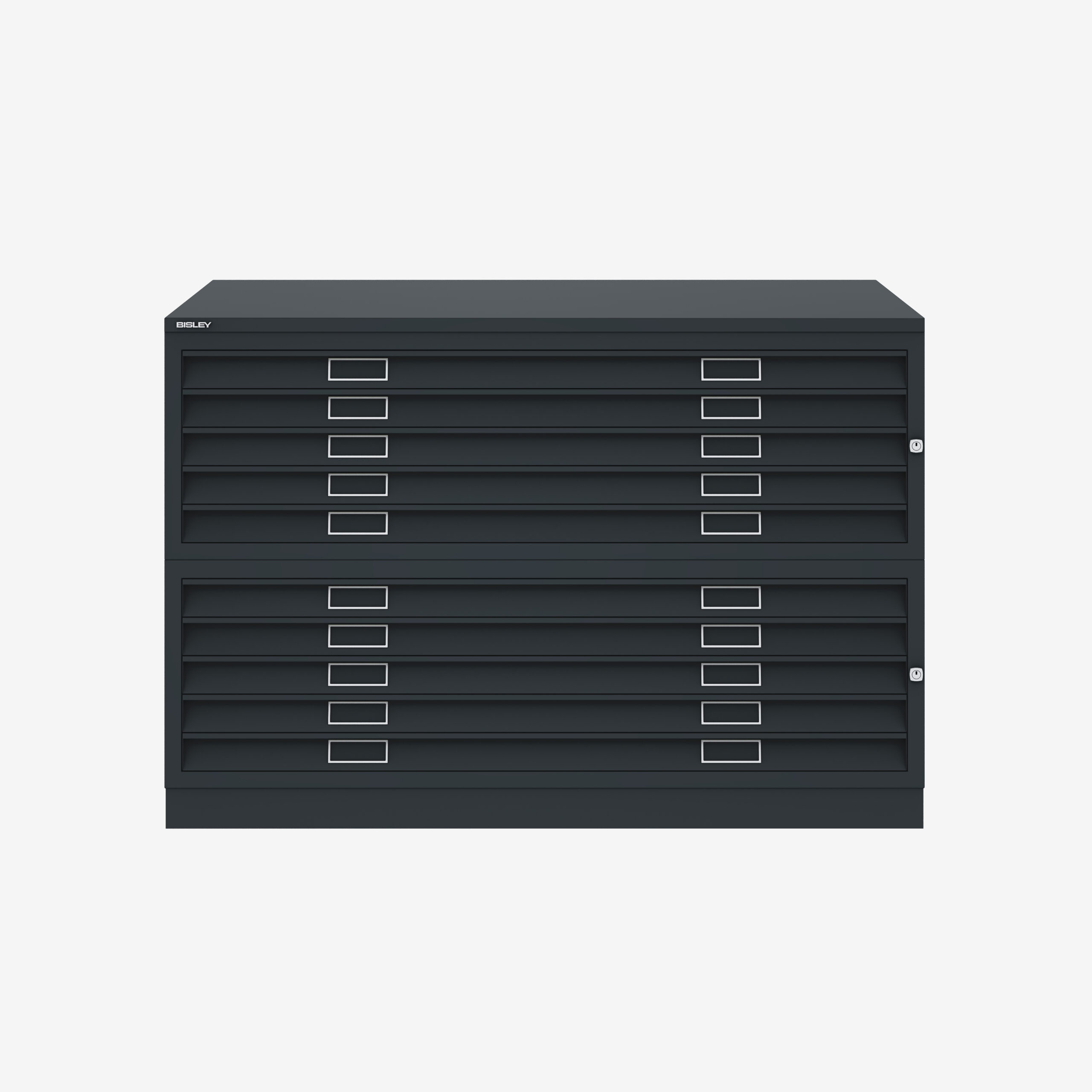 Bisley 10 Drawer Cabinet in Black | A0 Filing Cabinet | Bisley Direct