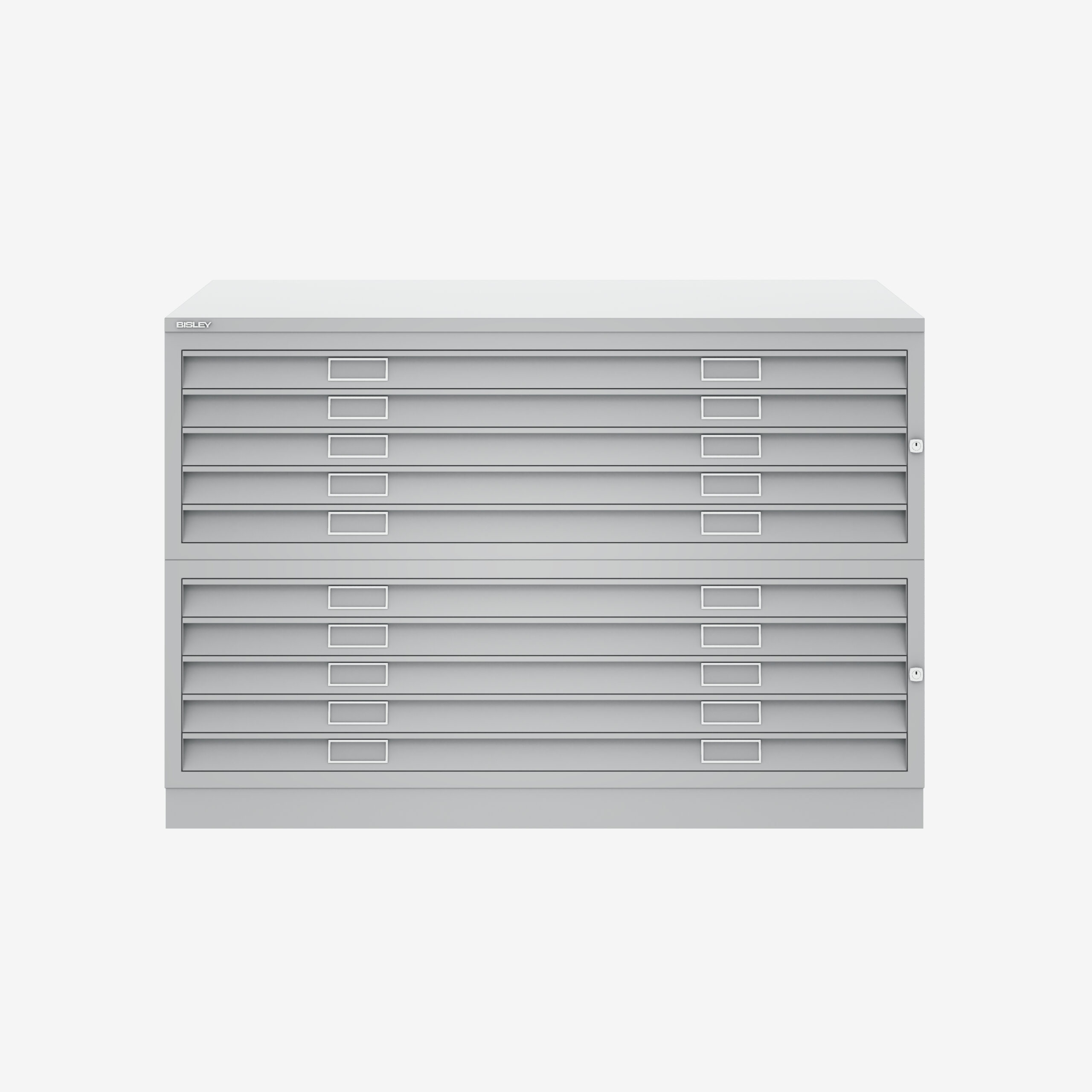 Bisley 10 Drawer Cabinet in Goose Grey | A0 Filing Cabinet | Bisley Direct