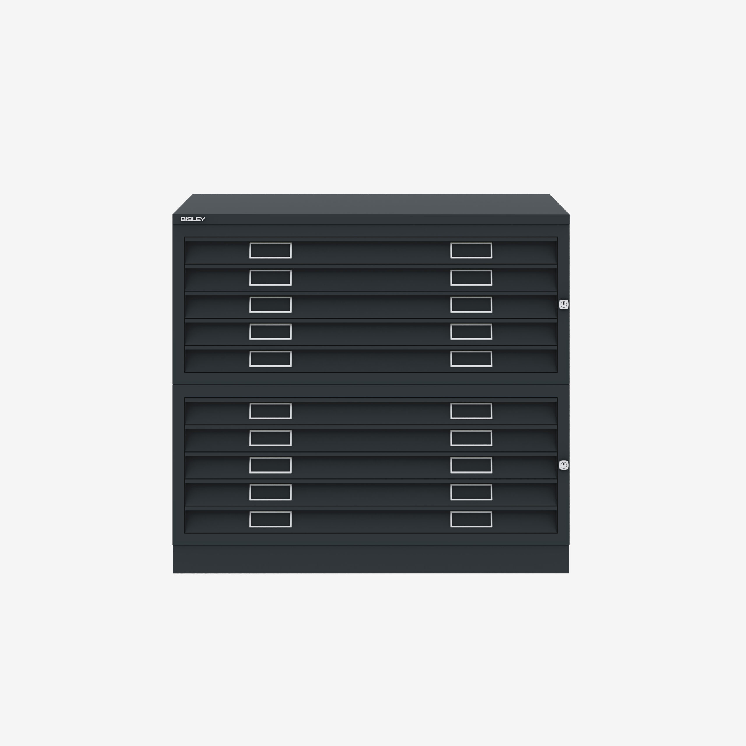 Bisley 10 Drawer Cabinet in Black | A1 Filing Cabinet | Bisley Direct