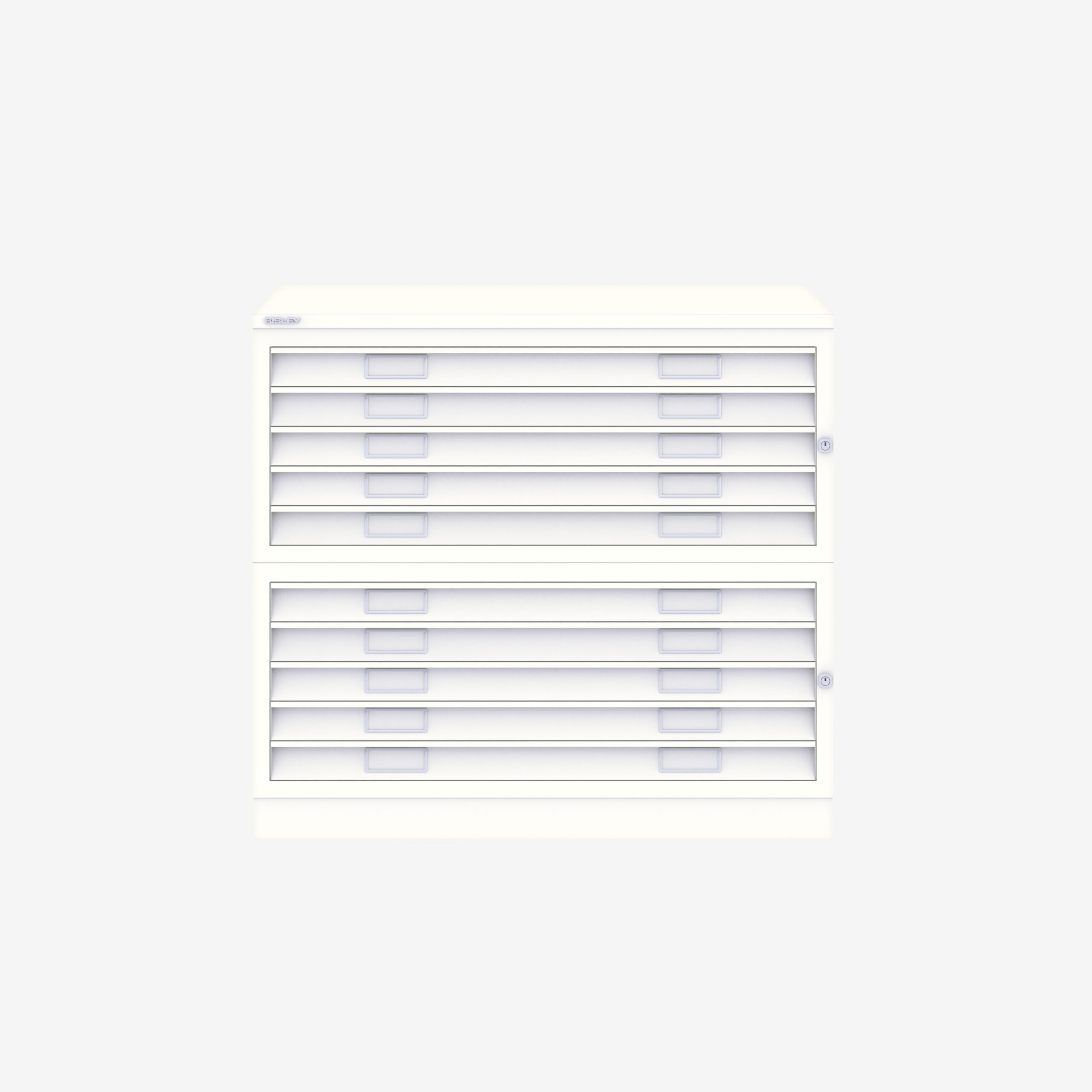 Bisley 10 Drawer Cabinet in Traffic White | A1 Filing Cabinet | Bisley Direct