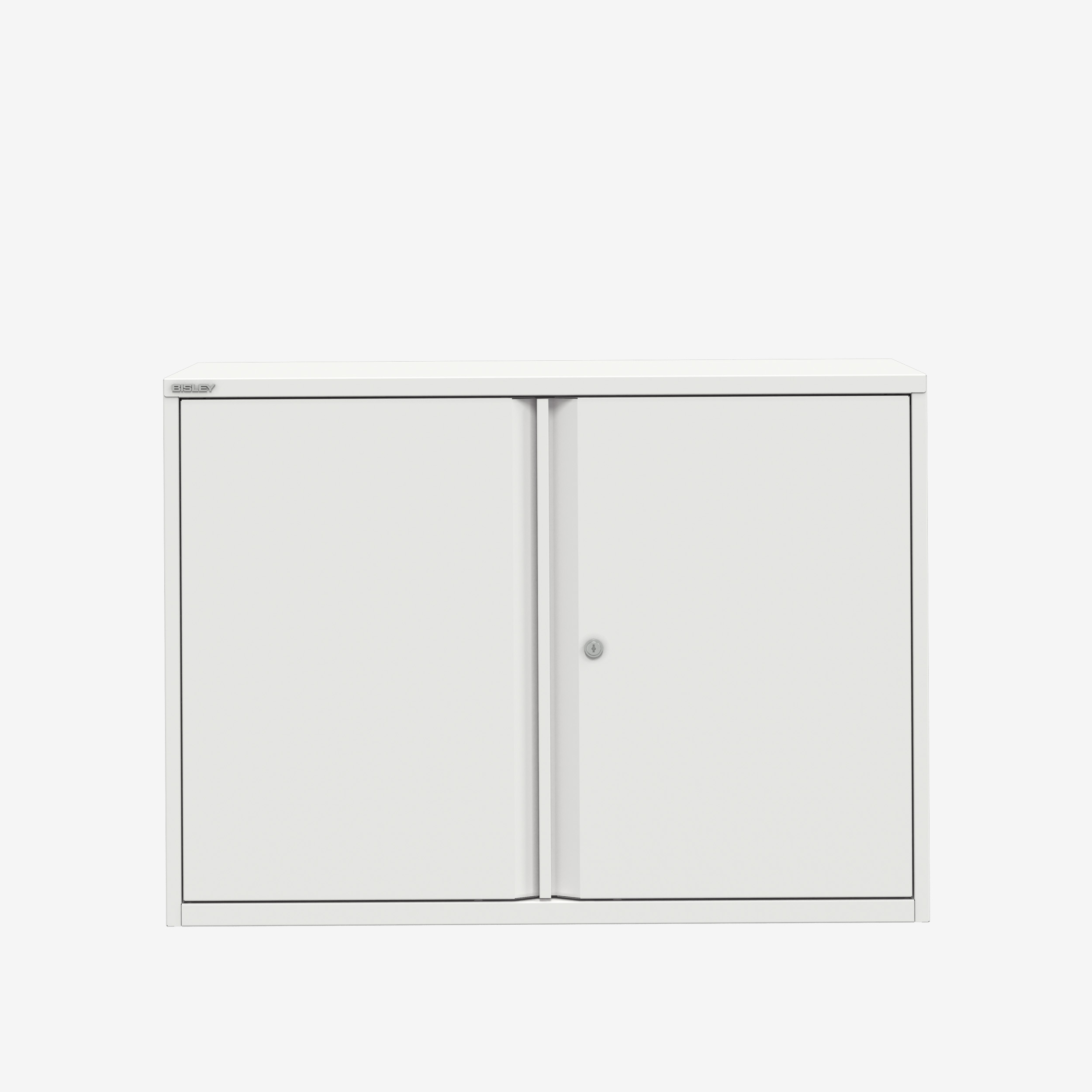 1000MM Wide Small Lockable Storage Cabinet in Traffic White | Bisley Direct