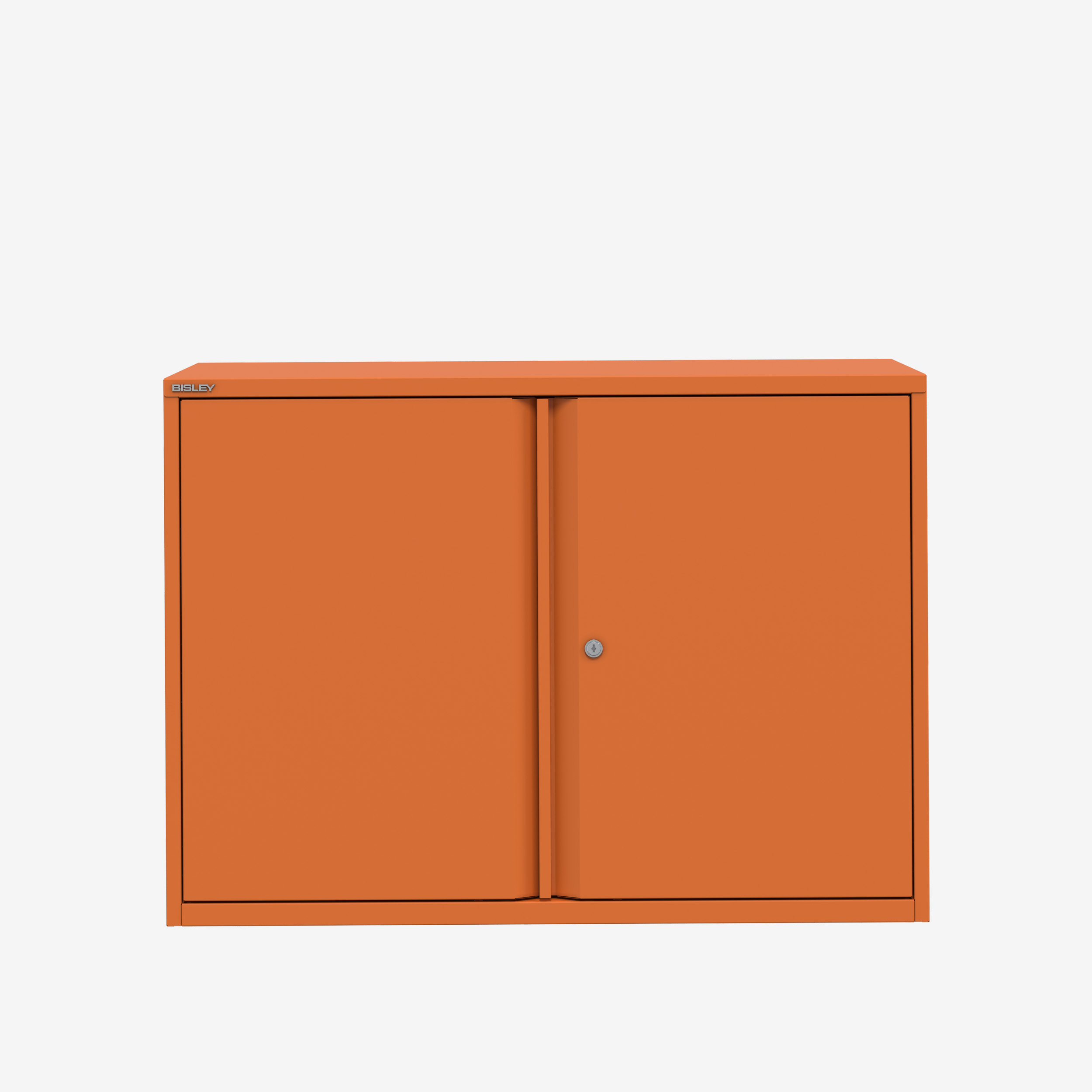 1000MM Wide Small Lockable Storage Cabinet in Orange | Bisley Direct